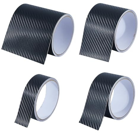 SUPERFINDINGS 4 Roll 20M Bike Frame Protection Tape Bicycle Frame Protector Sticker 30/50/70/100mm Width PVC Mountain Bike Frame Guard Chainstay Protector Carbon Filter Pattern for Gravel MTB