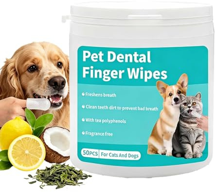 Zampalife Salviette Dentali,Salviette Denti Zampa Life per Cani e Gatti – Aiutano a Pulire I Denti, Freschezza Dell’alito Senza Bisogno di Spazzolino (1 pcs)