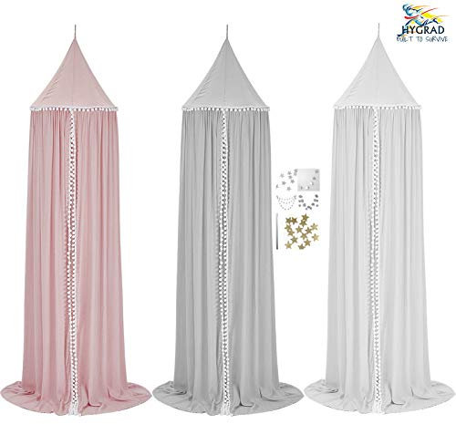 G4RCE® Round Ball Princess Bed Canopy Bedcover Mosquito Net Curtain Bedding Dome Tent For Baby Kids Indoor Outdoor Playing Reading (Grey Without Star's)