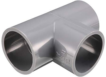 sourcing map Tubo PVC, Codo PVC 90 Grados de Deslizamiento de 32mm, Conector PVC en forma de T, Reductor PVC, Reductor Manguera, Gris 2 Piezas
