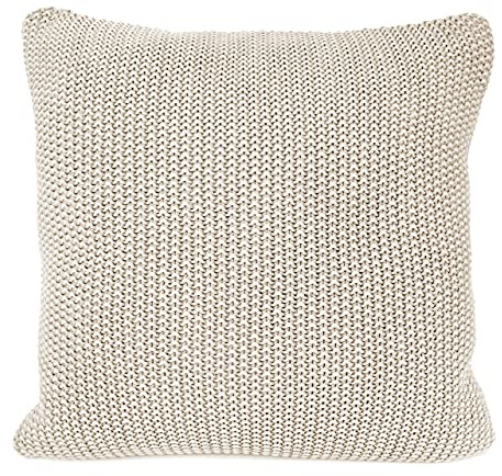nielsen HOME Kissenbezug Nika grob gestrickt, 50x50 cm, Creme Weiß (Farbeffekt), 100% Baumwolle, Strick, Oekotex, Grobstrick, gemütlich modisch elegant, Dekokissen, Sofakissen