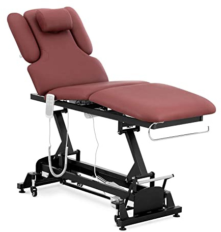 Physa Nantes Burgundy_PH - Lettino massaggiante a 3 motori, 200 kg, colore: Nero/Bordeaux