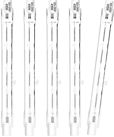 Klarlight 400W R7s Halogen Leuchtmittel 118mm Warmweiß 2800K Dimmbar J118 Halogen Birne Linear Halogenstablampe für baustrahler, Arbeit Landschaftsbeleuchtung, Wohnzimmerleuchten AC 220-240V (5er)