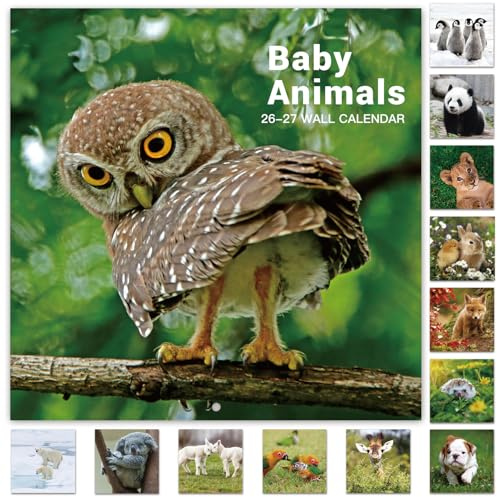 2026-2027 Calendar - 18 Month Baby Animals Wall Calendar 2026-2027 from July 2026 - December 2027, 12 x 12 inches, Thick & Sturdy Paper, 12 x 24 (Open), Perfect Calendar for Organizing & Planning