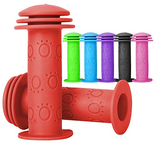 Poignées de vélo pour Enfant 105mm - avec sécurité maximale Protection Contre Les Chocs - poignées de Guidon 22mm