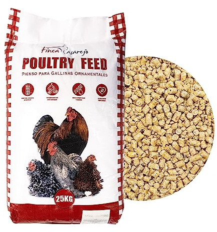 Pienso para Gallinas Ponedoras y Ornamentales | Alimento con Fórmula Exclusiva | Poultry Feed Saco 25 kg | Rico en Proteínas y Grasas Saludables para un Plumaje Vistoso | con Levadura de Cerveza