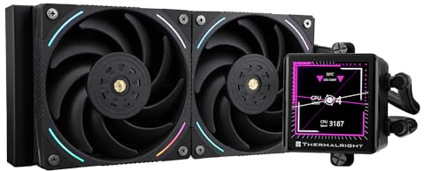 Thermalright Frozen Vision 240 Black Liquid CPU - Refrigeratore ad acqua con ventola PWM da 120 mm, schermo LCD IPS quadrato da 2,88, per computer AMD/AM4/AM5, Intel 1700/1150/1151/1200/2011