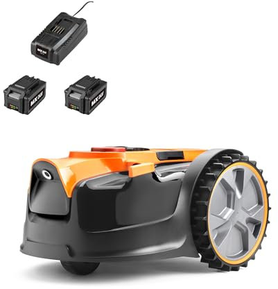 LawnMaster OcuMow® 16 Drop and Mow Robot Lawnmower with two MX 24V 4.0Ah lithium-ion batteries and fast charger. No Boundary Wire, App or Outdoor Power Socket needed. For lawns up to 300m2