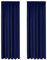 Oxford Homeware Blackout Pencil Pleat Curtains for Living Room Thermal Insulated Navy Curtains Wide 46x54 Inch Drop Energy Saving 2 Panels with 2 Tie Backs