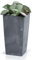B2C Tall Planter Plant Pot Square Concrete Effect Flower Indoor Outdoor Garden Patio Grey Anthracite With Insert Home Decor Flowerpot (Marengo/Grey, H50cm x W26,5cm)