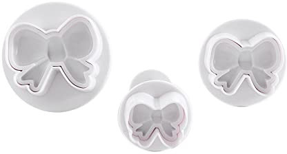 Juego de 3 cortadores de galletas con nudo de lazo, sellos de galletas, molde de galletas, herramientas para hornear y decorar galletas