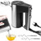 Frullatore a mano, miscelatore elettrico manuale, 5 velocità, mixer manuale incluso 2 fruste, 2 ganci in acciaio inox, per mescolare uova, pasta e torte