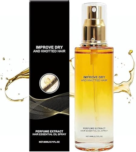Spray Olio Condizionante Rinforzante per Cuoio Capelluto e Capelli, Balsamo Senza Risciacquo Leggero, Spray Profumato per Capelli da Donna, Migliora la Secchezza e il Crespo per Tutti i Tipi di Capell