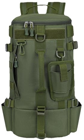 Generisk fiskeryggsäck, Tackle-ryggsäck | Outdoor-fiskeväska med | spöhållare | Tackle Sling Bag, förvaringsväska för fiskeutrustning, resväska för fiske, camping, vandring, Armégrön, Siehe