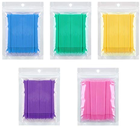 500 Pcs Micro Applicator Brush, Micro Swabs, Disposable Eye Lashes Mascara Wands for Eyelash Extension Tbestmax
