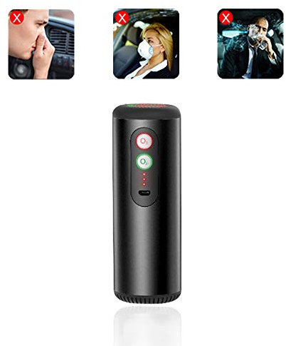 Purificatore d'Aria Portatile per Auto, Ozono E Anione A Doppia modalità, Purificazione dell'Aria E Disinfezione USB Che Carica Il Generatore di Ioni Negativi E L'ozonizzatore O3,Nero