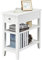 GIANTEX Konsolentisch schmal, Nachttisch Beistelltisch Telefontisch Holz, Flurtisch Eingangstisch mit Schublade & 2 Ablagen, Couchtisch Nachtschrank Telefonschrank Sideboard 60x29x61 cm (weiß)