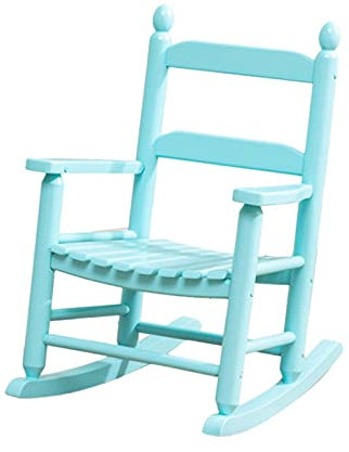 JLXJ Mecedoras Sillón Silla Mecedora para Niños de Madera, Balcón Al Aire Libre Porche Child Rocker para Niños Niñas Sillas para Niños de 3 A 6 Años, Cargas 80 Kg (Color : Blue)