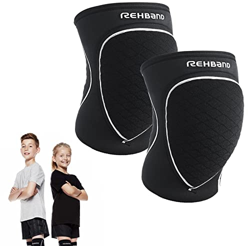 Rehband 1 Paar Knieschoner für Kinder, Knieschoner gegen Fallenlassen, für Handball und Volleyball, Farbe: Schwarz, Größe: S, Seite: Paar