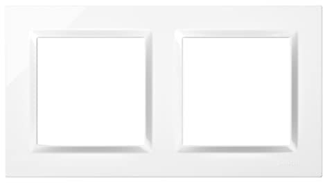 SIMON - Marco Interruptor de Pared, 2 Elementos, Compatible con Mecanismos Simon 10, Apto para Interiores, Fácil de Montar, Compatible con Pulsador, Conmutador y Enchufe Schuko, Color Blanco
