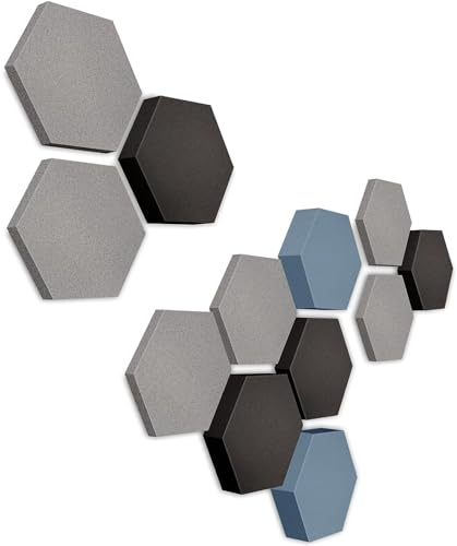 platino24 Akustikpaneele 12 Elemente Edition LOFT 3D I Ø 300mm Akustikplatten Schalldämmung Wand & Decke I Akustikschaum Schall-Absorber aus Basotect 30-70mm mit farbiger Akustikbeschichtung