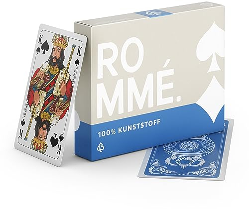 TS Spielkarten | Romme Plastik Kunststoff Karten - klassisches Romme Kartenset mit französisches Bild | wasserfest für Skat, Poker oder Kanasta