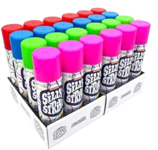 The Original Silly String! Silly String 24 pack, Assorted Colors, 3 oz Large Can – The Only Real Party in a Can! Be Silly! Shoots over 15ft!