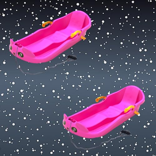 Double-Seater Thickened Sled, Double-Handle Children's Sled, Sled with Backrest, Sled with Pull Rope