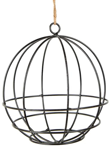 Logbuch-Verlag Metallkugel Ø 18 cm Kugel zum Aufhängen Bepflanzen Dekorieren Ganzjahresdeko Dekokugel Frühling Sommer für Trockenblumen