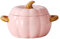 Justup Bol à soupe avec anse - En céramique - 1,9 l - En céramique - Avec couvercle - Décoration d'Halloween - Pour la maison - Rose