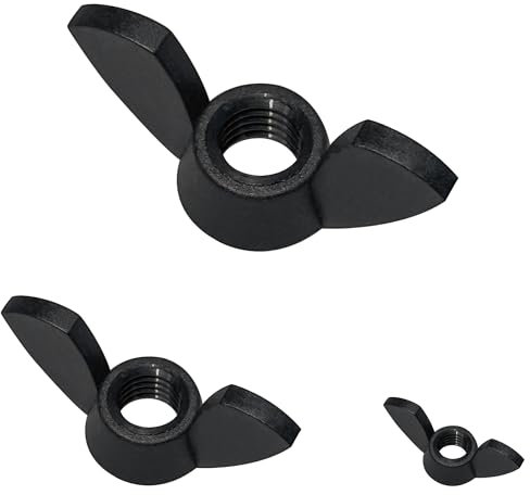 30 tuercas de mariposa de nailon M4 M6 M8, tuercas de mariposa para apretar a mano (negro)