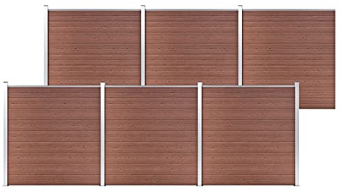 Fasba Gartenzaun WPC Sichtschutzzaun Lamellenzaun Windschutz Sichtschutz Zaun Steckzaun Systemzaun Garten 1045x186cm Braun Aluminiumstange
