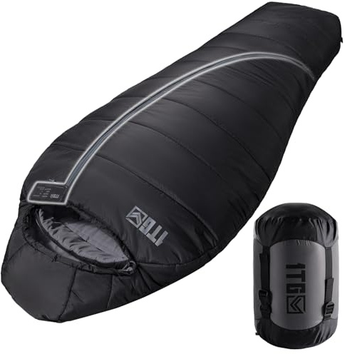 Saco de Dormir Momia 3-4 Estaciones Adulto 0-10°C | Ligero y Compacto (1,76 kg) | Impermeable, hasta 185 cm | Camping, Trekking y Montaña