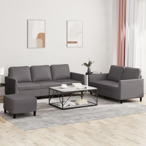 RJPLMFV Set di Divani 3 pz con Cuscini Grigio in Similpelle Divano multifunzionale Couch Adatto per camere da letto