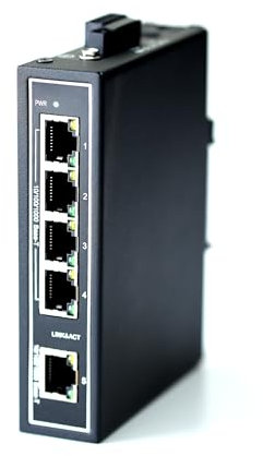 WIWAV WDH-5GT-DC 10/100/1000 Mbps Switch Ethernet industriali non gestiti a 5 porte con guida DIN/montaggio a parete (senza ventole, -30 ℃ ~ 75 ℃)