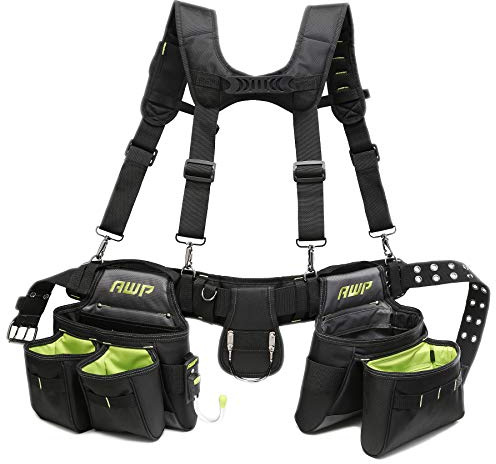 AWP Trapjaw Tool Belt Rig, 1 Rig Includes Belt and Pouches, Black and Green