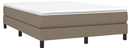 vidaXL Bettgestell, Polsterbett Bett für Schlafzimmer, Bettrahmen mit Lattenrost, Schlafzimmerbett Doppelbett, Taupe 140x200cm Stoff