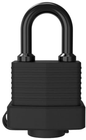 Reinforced Padlocks, 1 Pack, 2 Keys - 40mm, Weatherproof, Extra Strength and Durability Heavy Duty Padlocks Anticut, Laminated Steel for Gym Locker, Garage, Fence, Shed