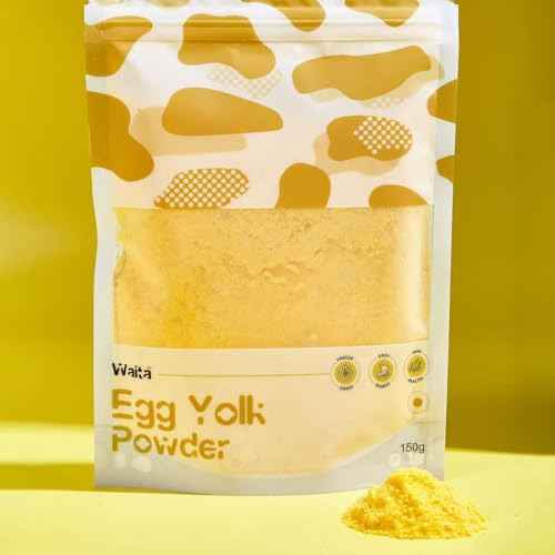 Waita Freeze Dried Egg Yolk Powder Dog Food Topper & Cat Food Topper 150g | 100% Egg Yolk | Natural High Protein Meal Topper | Grain Free | Single Ingredient Pet Food Supplement