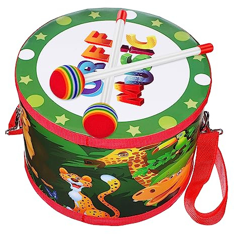 UPKOCH Tamburo Per Bambini Da 8 Pollici Con Strumenti A Percussione A Doppia Faccia A Forma Di Cartone Animato Per I Più Piccoli