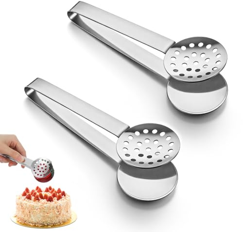 Guduling 2 Pcs Tea Bag Squeezer Tongs,Round Bag Squeezer,Stainless Steel Tea Bags Press,6 inch Teas Bags Strainer Clips or Sugar Ice Cube for Kitchen Bar Tools(silver)
