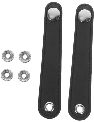Hemobllo Correas de Fuelle para Acordeón de Cuero Negro Hebillas Dobles, Accesorio para Fijación y Transporte en Conciertos de Acordeón, 1 Set