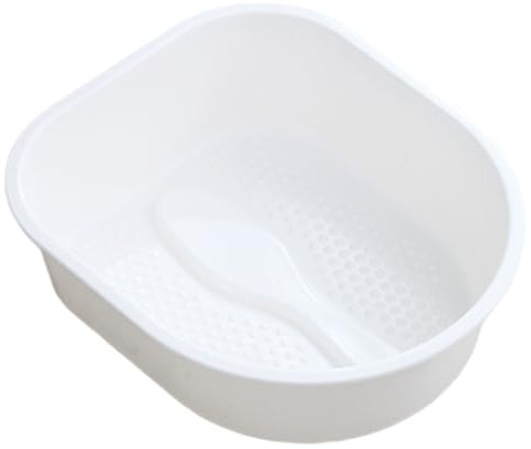 Fotbadkar, 38 x 33 x 11,5 cm bärbart lätt fotbad handfat med massagebulor, hushållstvätthink för tvätt blötläggning fötter vuxna, vitt tvättställ