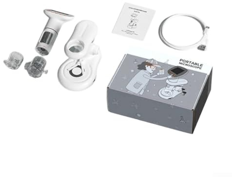 Microscope numérique, grossissement 50 x 1000x, écran IPS de 5 cm et caméra HD 1080p, microscope électronique USB pour l'éducation à l'observation biologique (ensemble complet)