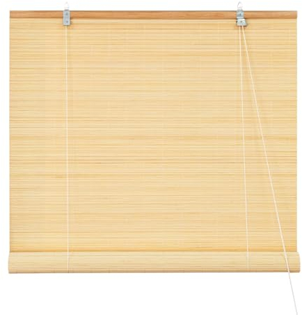 Victoria M. Bambusrollo Sonnenschutz Sichtschutz Rollo Seitenzugrollo, für Fenster und Türen, Blickdicht, 70 x 160 cm, Natur