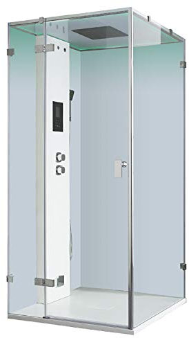 AWT Dampfdusche LD106F15 weiß glänzend/100x100/links