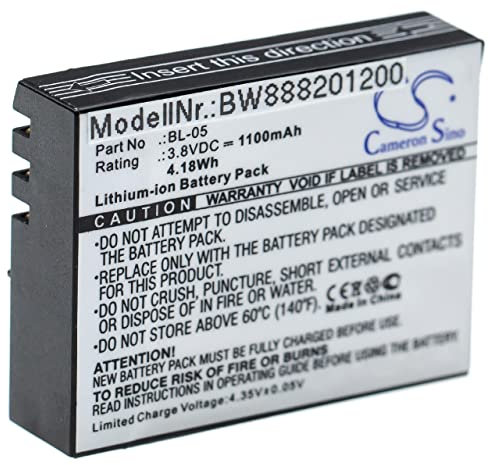 vhbw batteria sostituisce EZVIZ BL-05 per videocamera camcorder (1100mAh, 3,8V, Li-Ion)