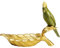 Kare Design Deko Schale Parrot Guard, Gold/Grün, Obstschale, Ablage, Papagei Motiv, handbemalt, Unikat, 14x21x10 cm (H/B/T)