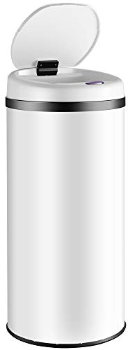 Monzana® Cestino a Sensore incl. Cavo di Ricarica Acciaio Inox Display LED Touchless Pattumiera Smart Raccolta Differenziata