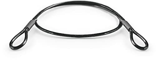 DQ-PP Câble en acier gainé avec œillets | Longueur : 0,3 m / 30 cm | Épaisseur : 2,5 mm / 5 mm | Couleur : noir | Câble en acier avec boucle | Antivol pour meubles de jardin, vélo